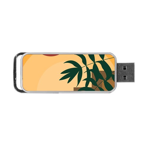 Arch Stairs Sun Branches Leaves Boho Bohemian Botanical Minimalist Nature Portable USB Flash (Two Sides) from ZippyPress Front