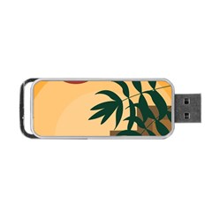 Arch Stairs Sun Branches Leaves Boho Bohemian Botanical Minimalist Nature Portable USB Flash (Two Sides) from ZippyPress Back