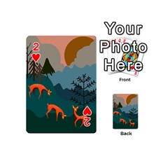 Roe Deer Animal Boho Bohemian Nature Playing Cards 54 Designs (Mini) from ZippyPress Front - Heart2