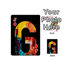 Jack Abstract, Dark Background, Black, Typography,g Playing Cards 54 Designs (Mini) from ZippyPress Front - DiamondJ