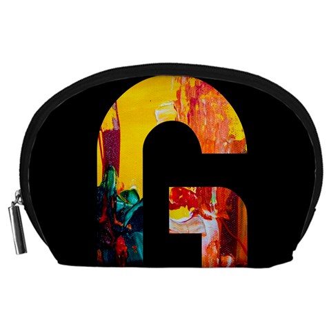 Abstract, Dark Background, Black, Typography,g Accessory Pouch (Large) from ZippyPress Front