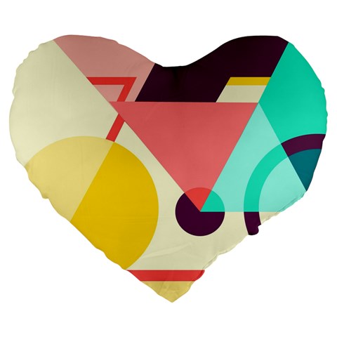 Bicycle, Geometric Figures, Art, Large 19  Premium Flano Heart Shape Cushions from ZippyPress Front