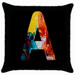 Bstract, Dark Background, Black, Typography,a Throw Pillow Case (Black)
