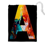 Bstract, Dark Background, Black, Typography,a Drawstring Pouch (4XL)