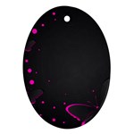 Butterflies, Abstract Design, Pink Black Ornament (Oval)