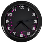 Butterflies, Abstract Design, Pink Black Wall Clock (Black)