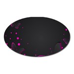 Butterflies, Abstract Design, Pink Black Oval Magnet
