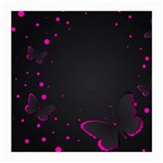 Butterflies, Abstract Design, Pink Black Medium Glasses Cloth