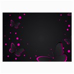 Butterflies, Abstract Design, Pink Black Large Glasses Cloth (2 Sides)
