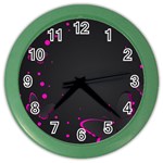 Butterflies, Abstract Design, Pink Black Color Wall Clock