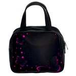 Butterflies, Abstract Design, Pink Black Classic Handbag (Two Sides)
