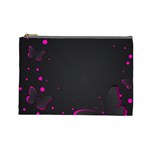 Butterflies, Abstract Design, Pink Black Cosmetic Bag (Large)