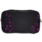 Butterflies, Abstract Design, Pink Black Toiletries Bag (One Side)