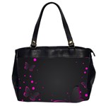 Butterflies, Abstract Design, Pink Black Oversize Office Handbag (2 Sides)