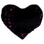 Butterflies, Abstract Design, Pink Black Large 19  Premium Heart Shape Cushions