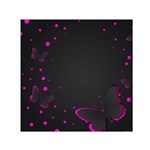 Butterflies, Abstract Design, Pink Black Square Satin Scarf (30  x 30 )