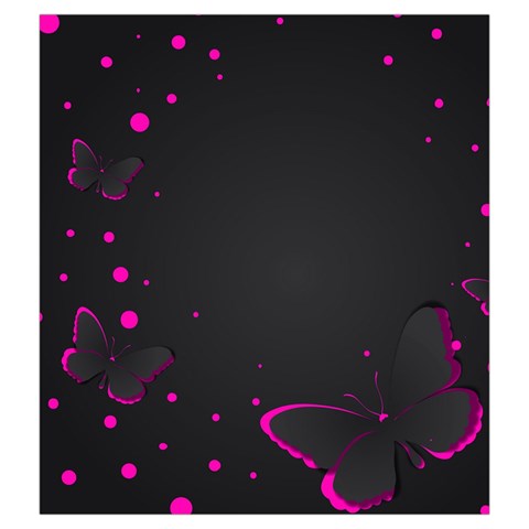 Butterflies, Abstract Design, Pink Black Drawstring Pouch (2XL) from ZippyPress Front