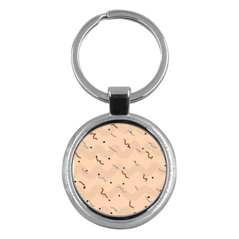 Lines Dots Pattern Abstract Art Key Chain (Round) from ZippyPress Front