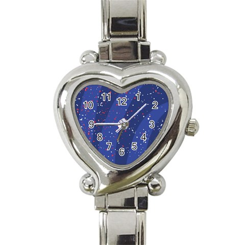 Texture Multicolour Ink Dip Flare Heart Italian Charm Watch from ZippyPress Front