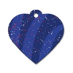 Texture Multicolour Ink Dip Flare Dog Tag Heart (One Side)