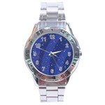 Texture Multicolour Ink Dip Flare Stainless Steel Analogue Watch