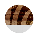 Texture Multicolour Ink Dip Flare Marble Wood Coaster (Round)