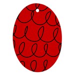 Red Background Wallpaper Oval Ornament (Two Sides)
