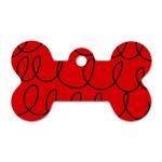 Red Background Wallpaper Dog Tag Bone (Two Sides)