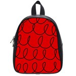 Red Background Wallpaper School Bag (Small)