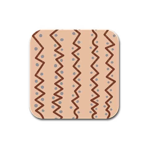 Print Pattern Minimal Tribal Rubber Square Coaster (4 pack) from ZippyPress Front
