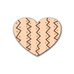 Print Pattern Minimal Tribal Rubber Coaster (Heart)