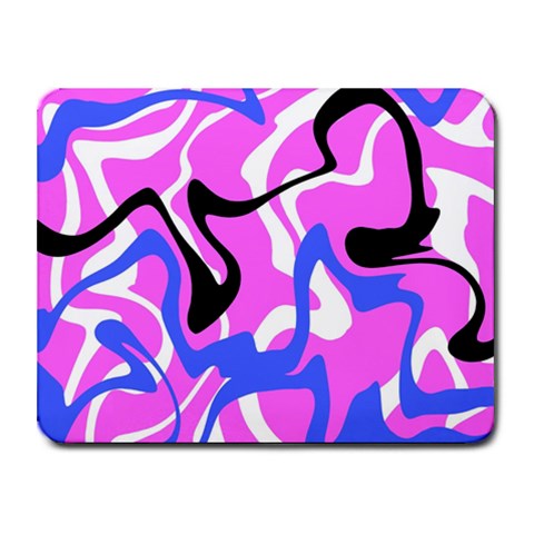 Swirl Pink White Blue Black Small Mousepad from ZippyPress Front