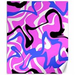 Swirl Pink White Blue Black Canvas 8  x 10 