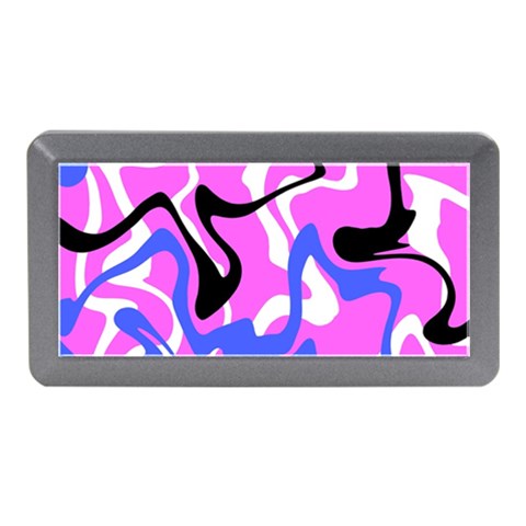 Swirl Pink White Blue Black Memory Card Reader (Mini) from ZippyPress Front