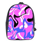Swirl Pink White Blue Black School Bag (XL)