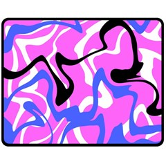 Swirl Pink White Blue Black Two Sides Fleece Blanket (Medium) from ZippyPress 58.8 x47.4  Blanket Back