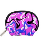 Swirl Pink White Blue Black Accessory Pouch (Small)