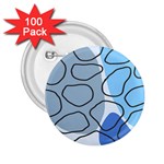 Boho Blue Deep Blue Artwork 2.25  Buttons (100 pack) 