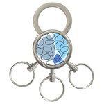 Boho Blue Deep Blue Artwork 3-Ring Key Chain