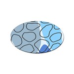 Boho Blue Deep Blue Artwork Sticker (Oval)