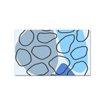 Boho Blue Deep Blue Artwork Sticker Rectangular (100 pack)
