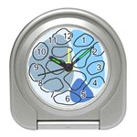 Boho Blue Deep Blue Artwork Travel Alarm Clock