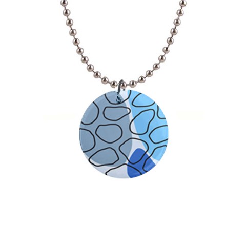 Boho Blue Deep Blue Artwork 1  Button Necklace from ZippyPress Front