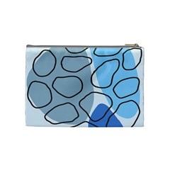 Boho Blue Deep Blue Artwork Cosmetic Bag (Medium) from ZippyPress Back