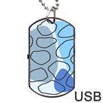 Boho Blue Deep Blue Artwork Dog Tag USB Flash (One Side)