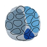 Boho Blue Deep Blue Artwork Standard 15  Premium Flano Round Cushions