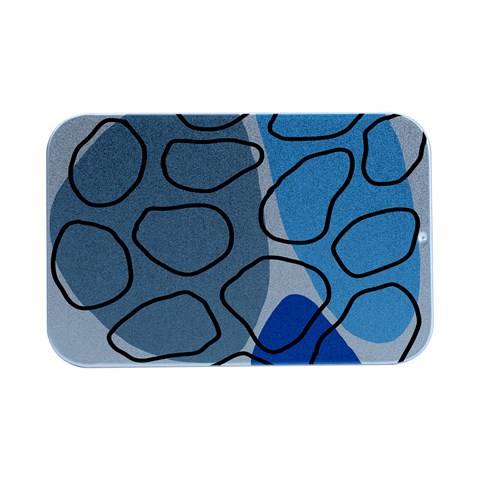 Boho Blue Deep Blue Artwork Open Lid Metal Box (Silver)   from ZippyPress Front