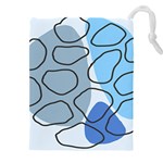 Boho Blue Deep Blue Artwork Drawstring Pouch (4XL)