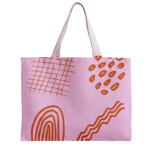 Elements Scribbles Wiggly Lines Retro Vintage Zipper Mini Tote Bag from ZippyPress Front