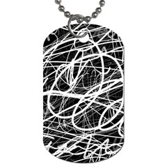 Ink Texture Colorful Blots Red Dog Tag (Two Sides) from ZippyPress Front